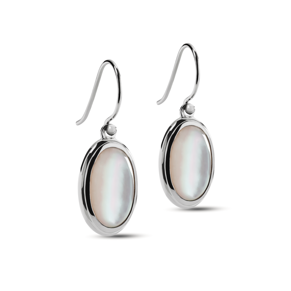 Heirloom Mother Of Pearl Drop Earrings - Sterling Silver