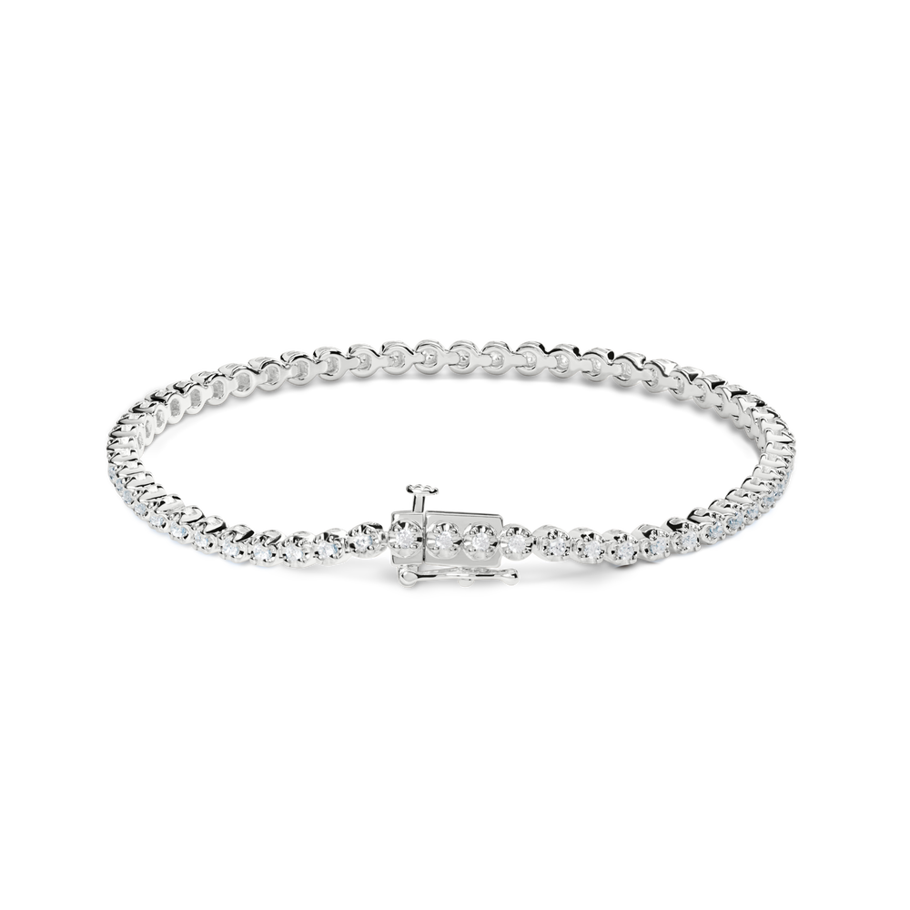 1 Carat 7" Diamond Tennis Bracelet - White Gold