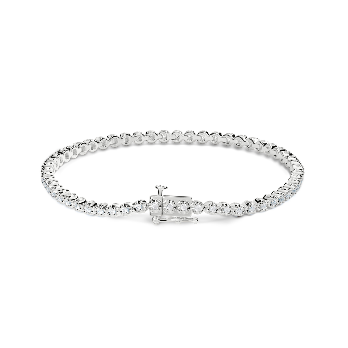 1 Carat 7" Diamond Tennis Bracelet - White Gold