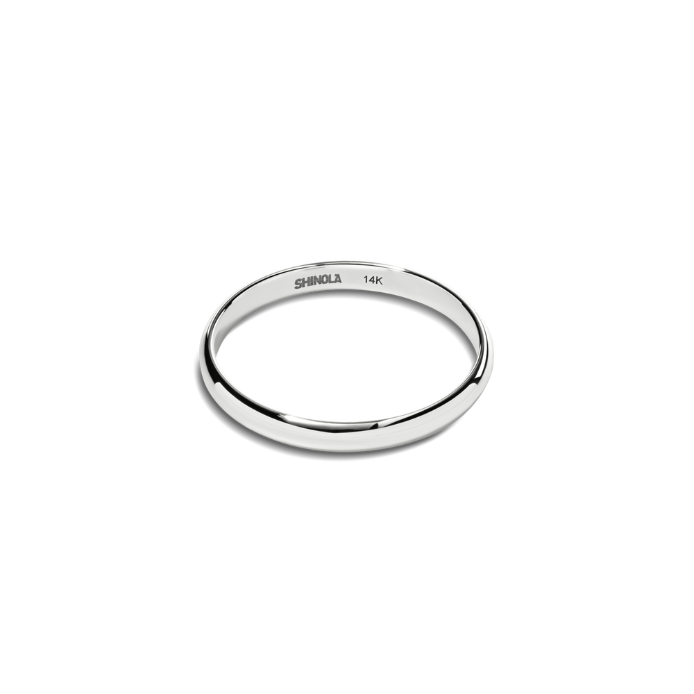 2mm Round White Gold Band
