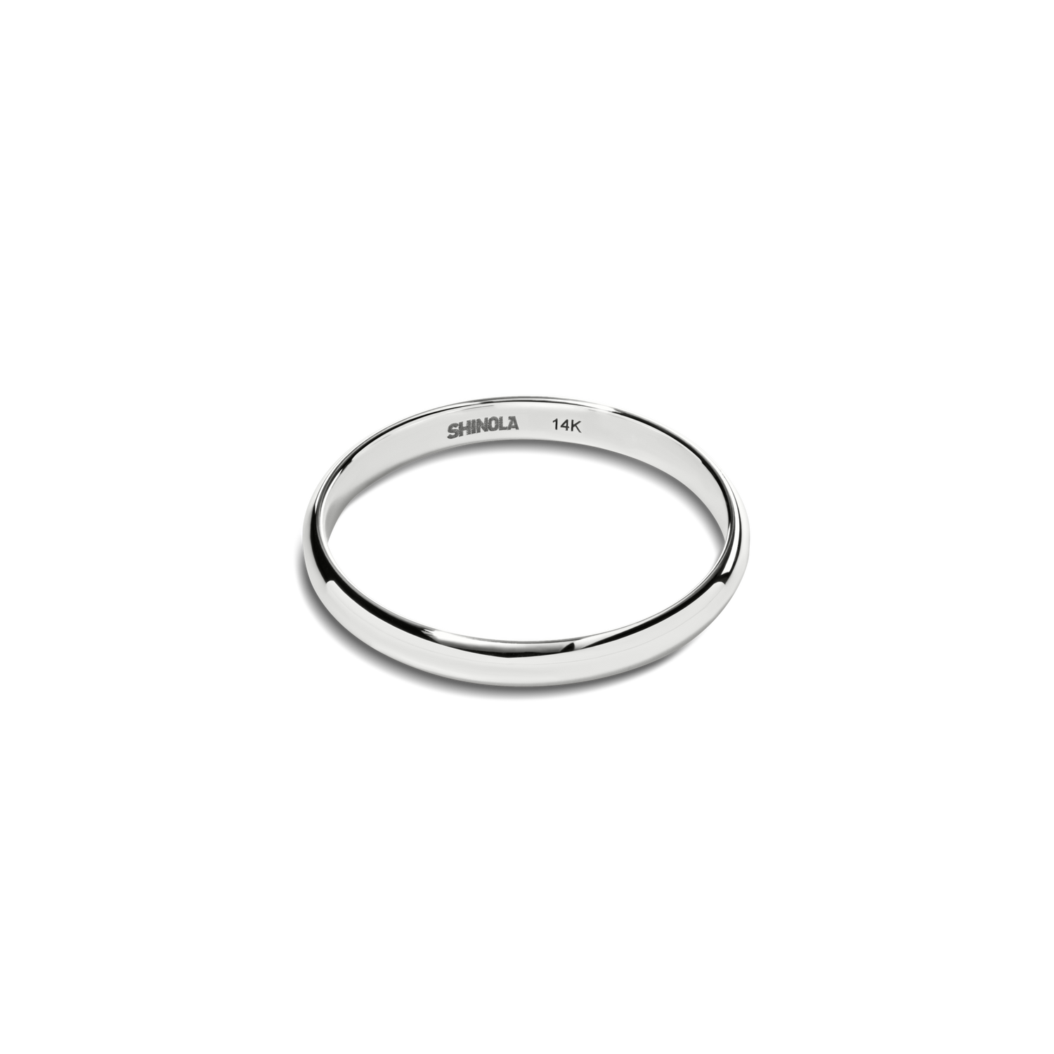 2mm Round White Gold Band