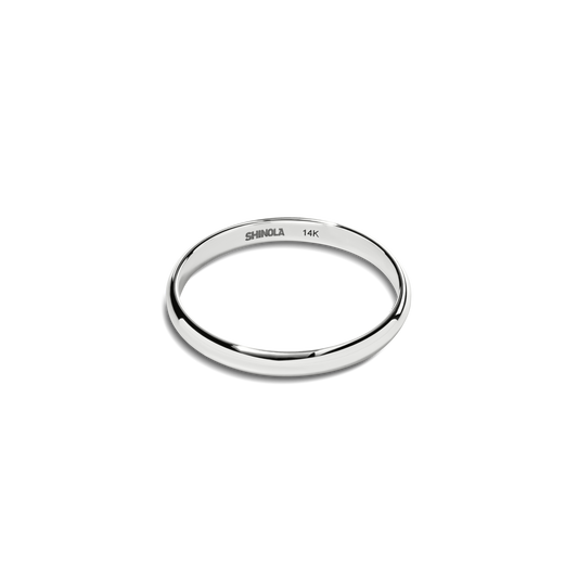 2mm Round White Gold Band