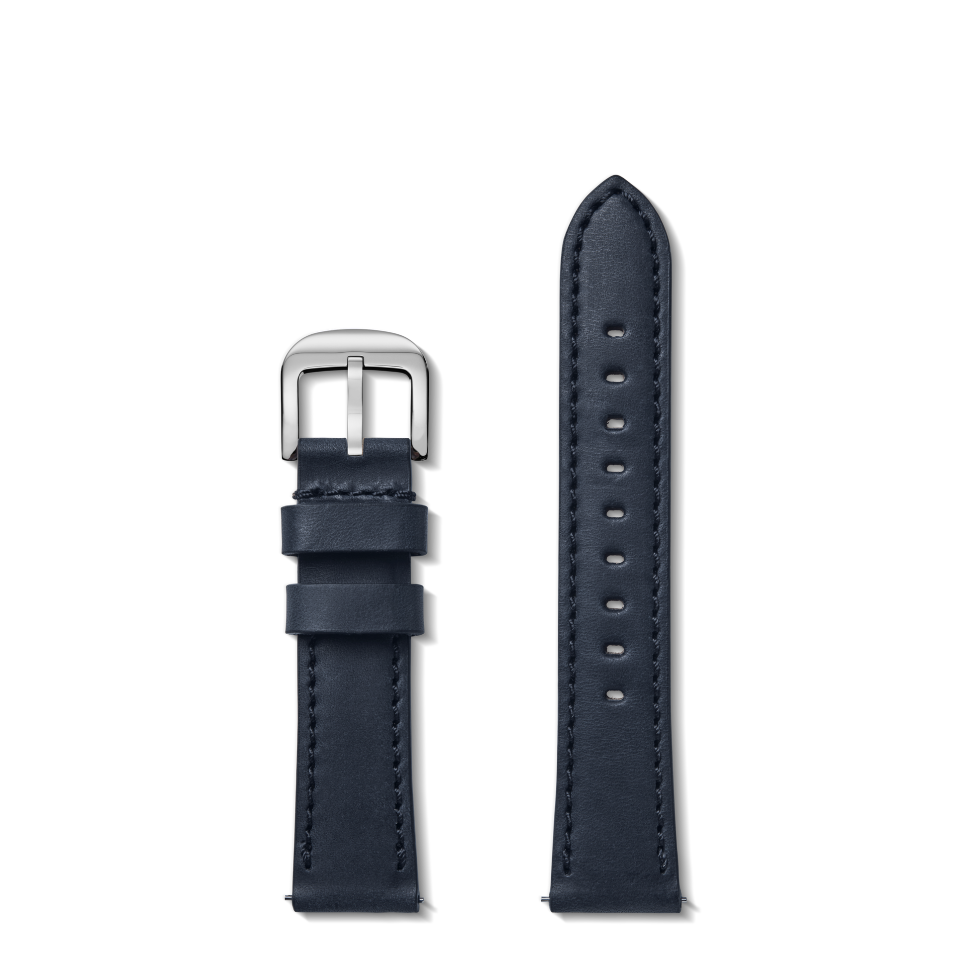 20mm Navy Leather Watch Strap - Navy