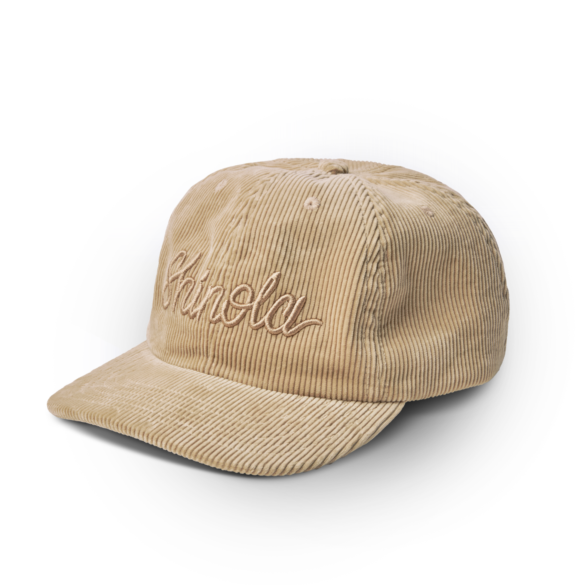 Corduroy Embroidered 6-Panel Hat - Black