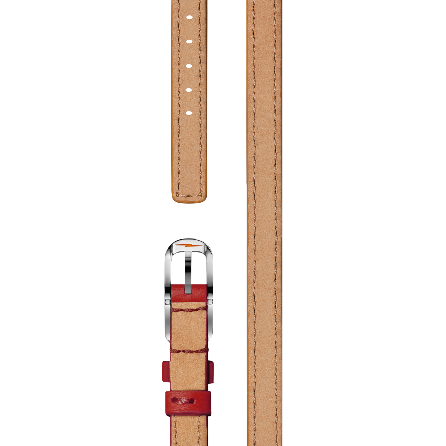 Strap: 8/8 Nappa, Skinny Double Wrap Oval, PoSS - Red Coral