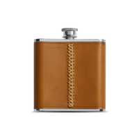 Leather Wrapped Flask - Tan