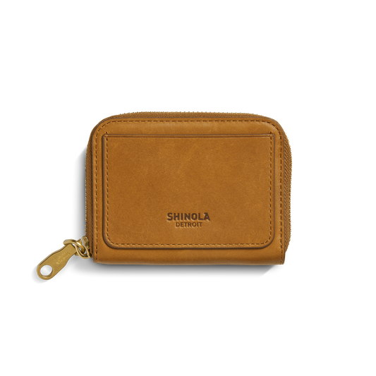 Pocket Small Zip Around Wallet - Tan