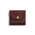The Shinola Birdy Small Snap Wallet in Merlot is a compact leather wallet with a flap and gold snap button closure, shown against a plain white background.