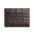 5 Pocket Card Case - Dark Brown Alligator