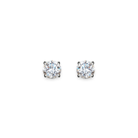 1 Carat Round Diamond Studs - White Gold