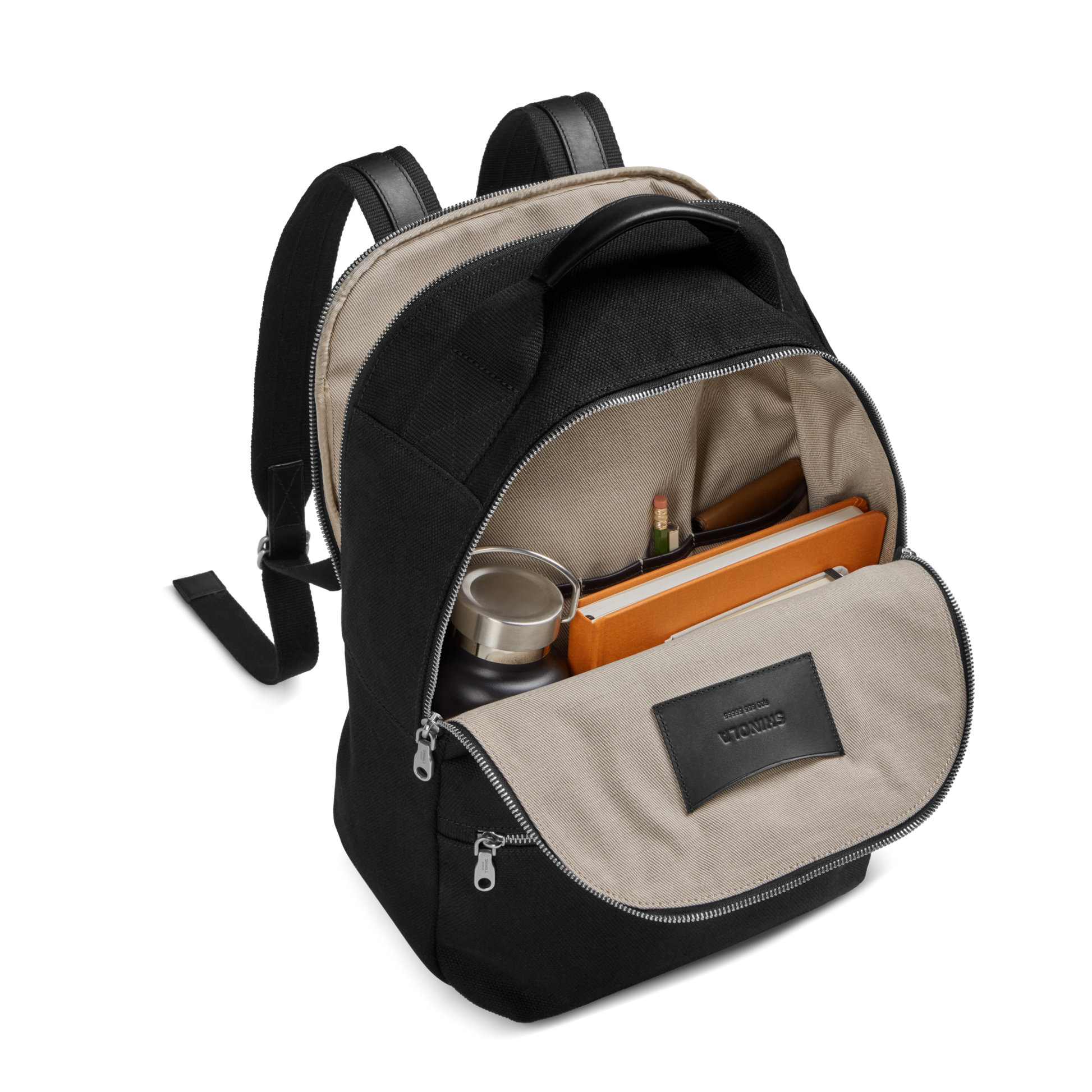 black leather canvas caravan backpack Shinola | Runwell Canvas Backpack | Black